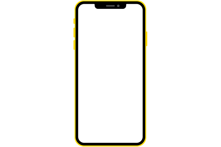 ノッチデザインなイエロー系スマートフォン